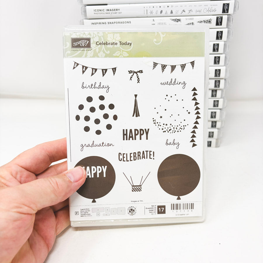 Greetings Themed Stampin’ Up Cling Stamp Sets
