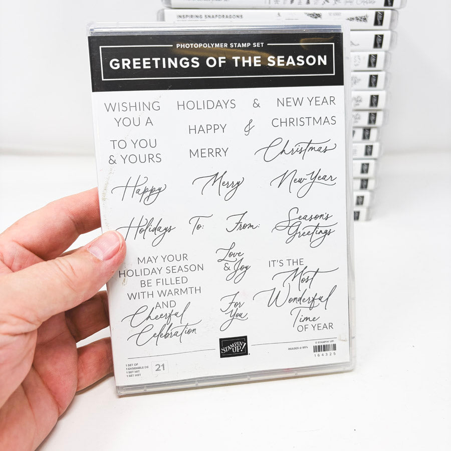 Greetings Themed Stampin’ Up Cling Stamp Sets