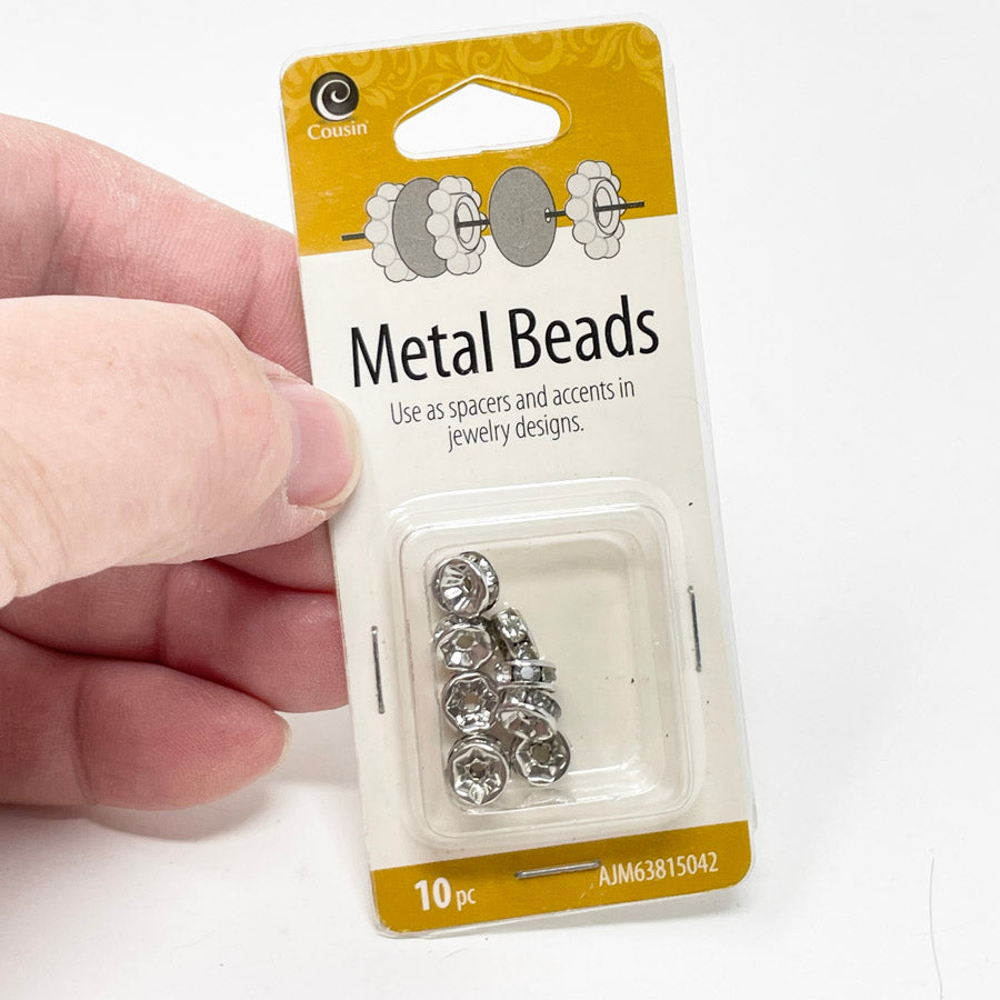10pc Round Metal Beads