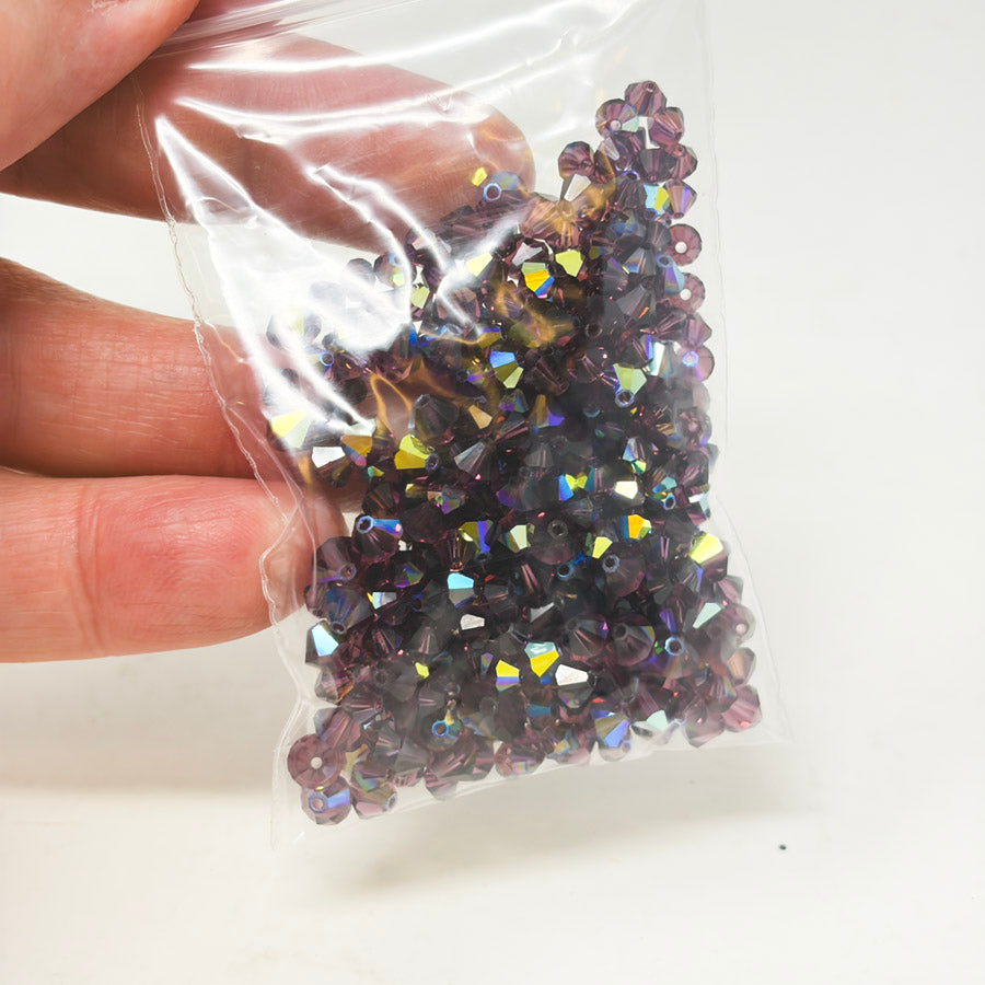 Amethyst Swarovski 4-5mm Bicone Crystal Beads