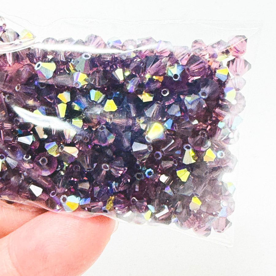 Amethyst Swarovski 4-5mm Bicone Crystal Beads