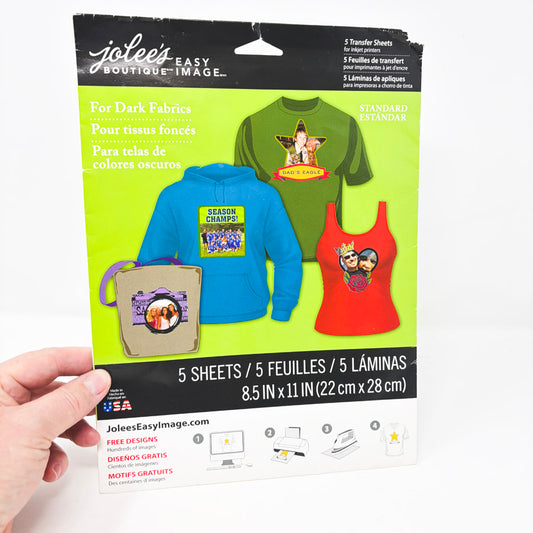 Jolee's boutique easy image for dark fabric transfer sheets