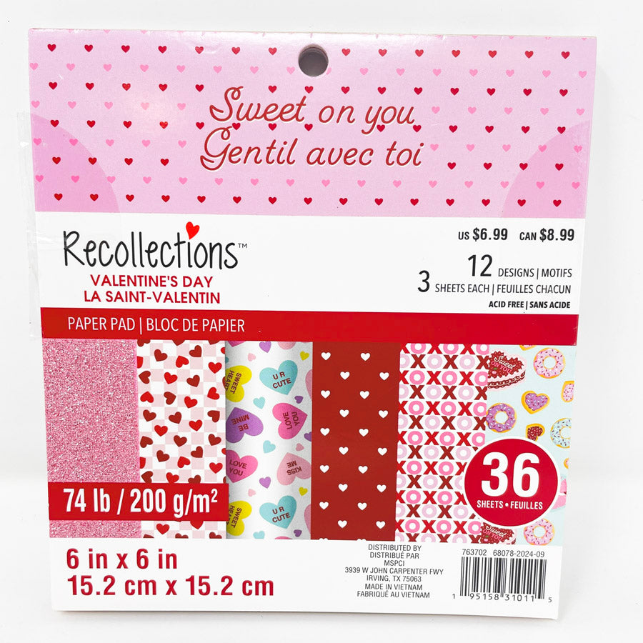 Recollections 6x6 Valentine's Day Paper Pad