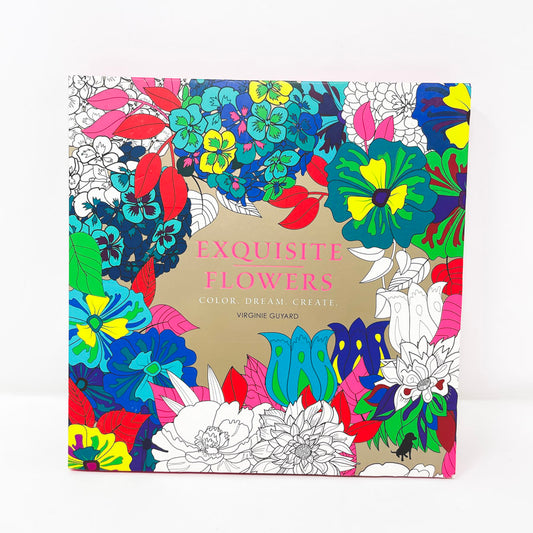Exquisite Flowers Coloring Book