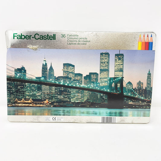 Vintage Faber-Castell Lotus Color SV Pencils Tin – New York Skyline Twin Towers
