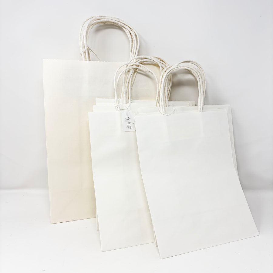 Set of 5 White Gift Bags - Pick a Size