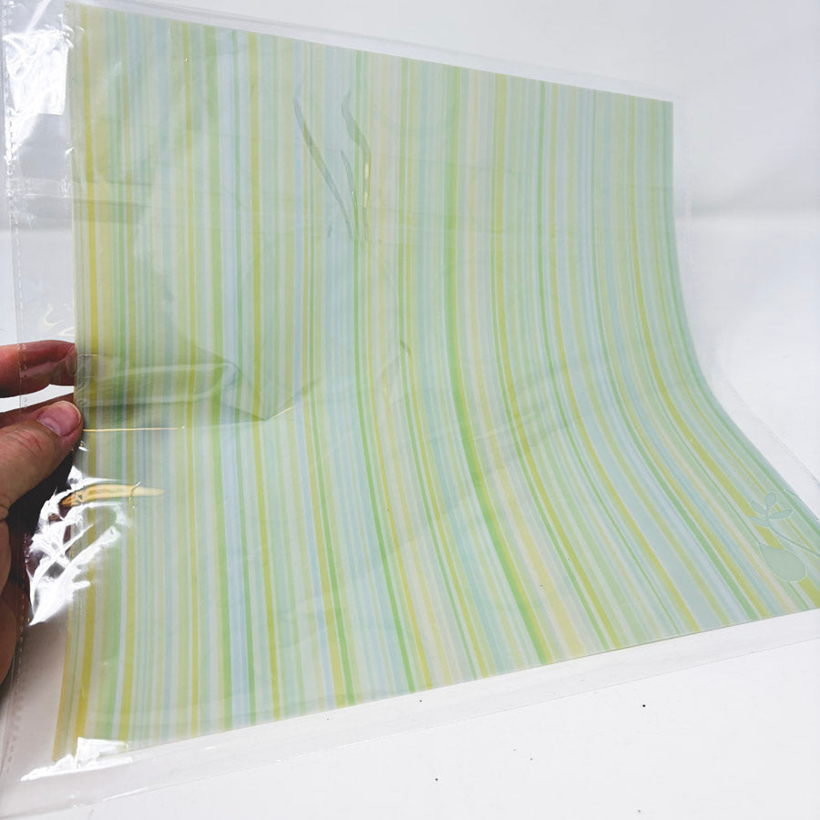 Yellow/Green Patterned Vellum Sheets 12"x12"