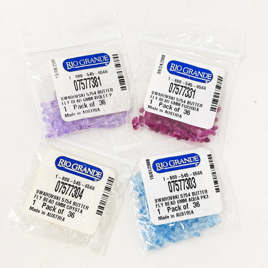 Swarovski Crystal Butterfly Beads, 6 mm