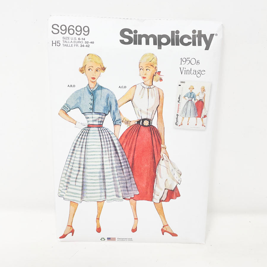 S9699 Dress Pattern (6-14)- Simplicity - 1950s (New)