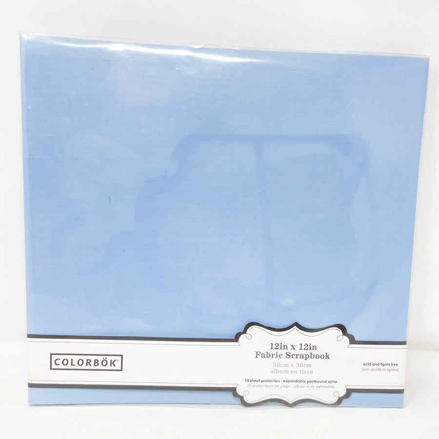 Colorbok 12" x 12" Light Blue Fabric Scrapbook (damage)