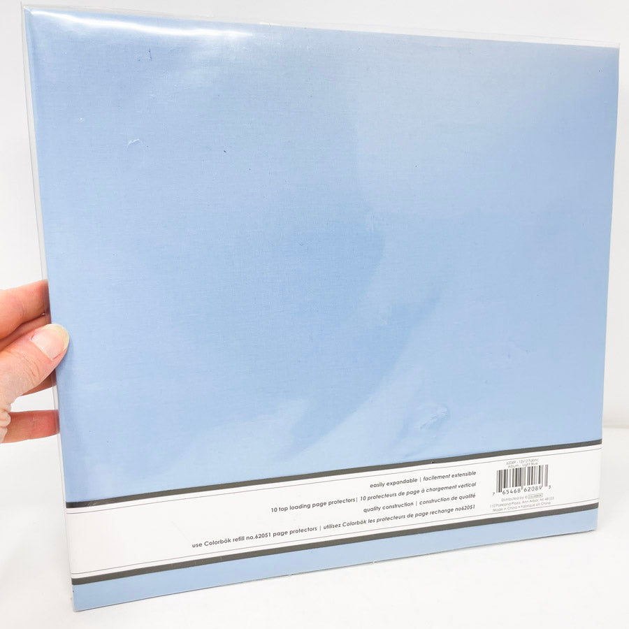 Colorbok 12" x 12" Light Blue Fabric Scrapbook (damage)