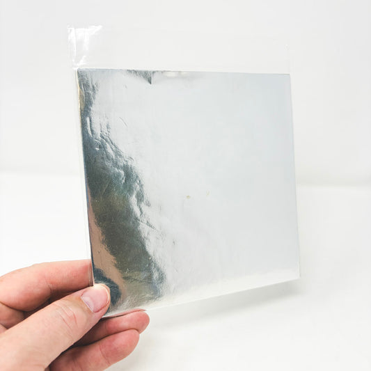 Metallic Silver Origami Paper with Folding Instructions