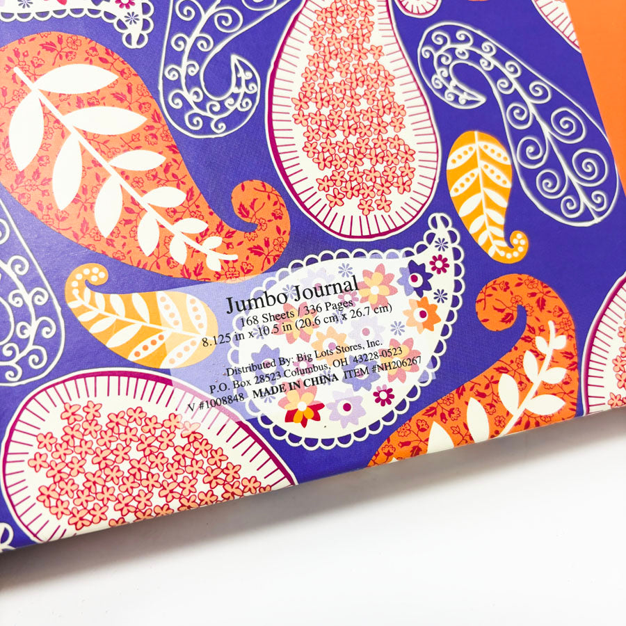 Purple and Orange Paisley Notebook