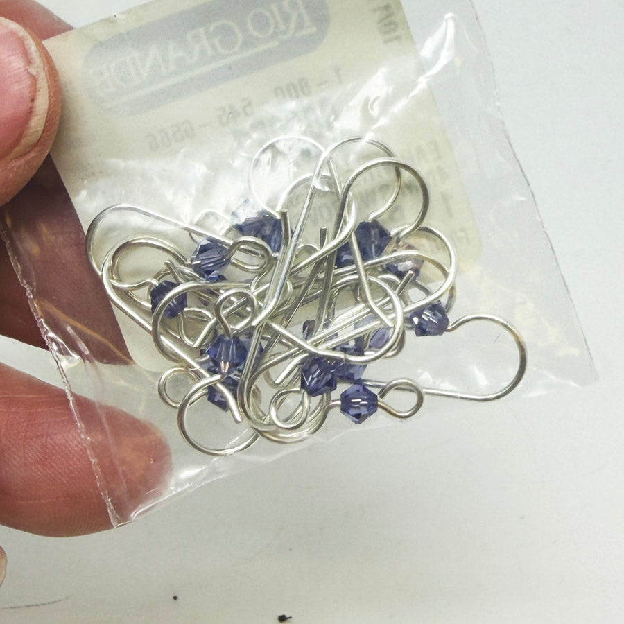 Rio Grande Sterling Silver Earwire .032" with 4 mm Swarovski Tanz Crystal