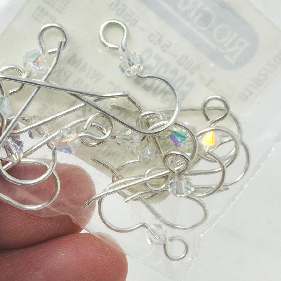 Rio Grande Sterling Silver Earwire .032" with 4 mm Swarovski Crystal