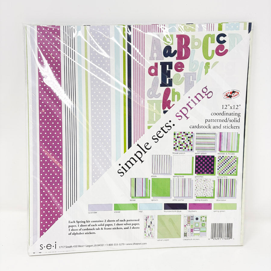 Simple Sets: Spring 12"x12" Paper & Sticker Pack