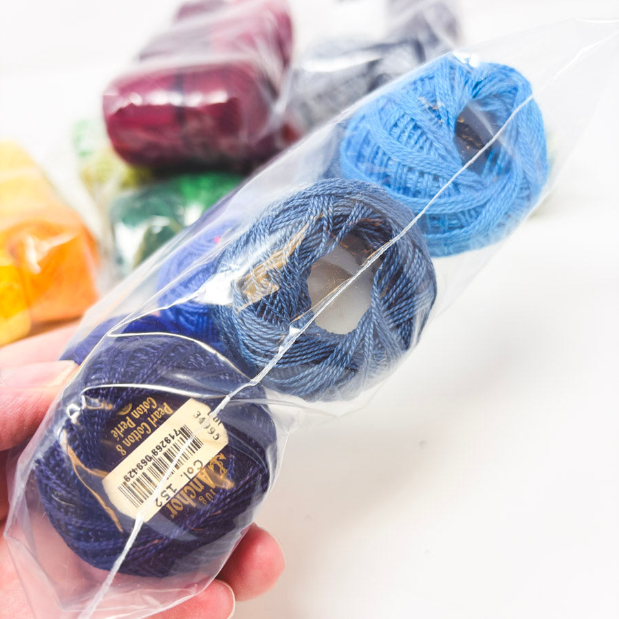 Assorted Six Packs of Pearl Cotton Embroidery Thread