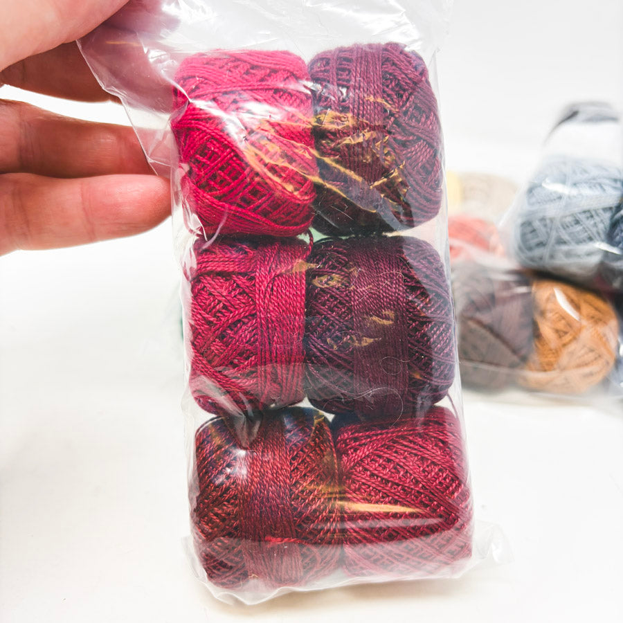 Assorted Six Packs of Pearl Cotton Embroidery Thread