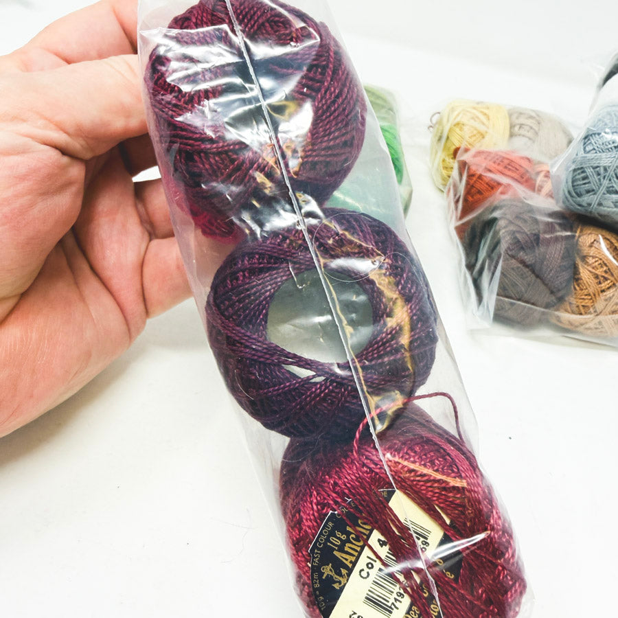 Assorted Six Packs of Pearl Cotton Embroidery Thread