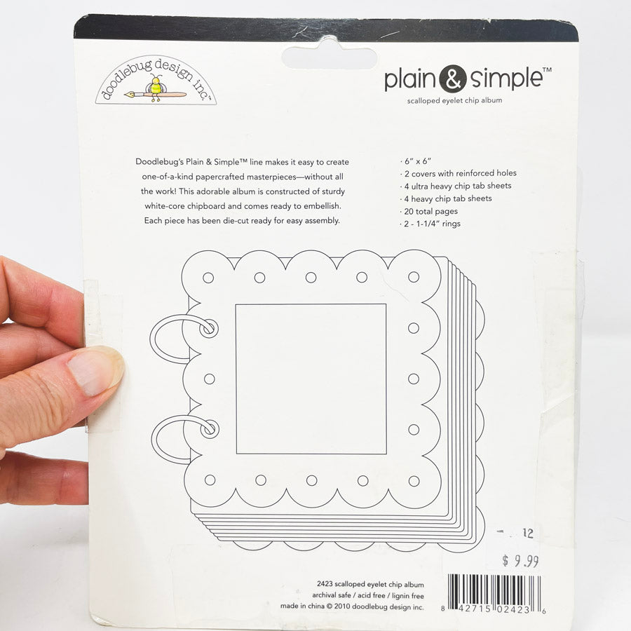 Doodlebug Inc Scalloped Eyelet Chipboard Album