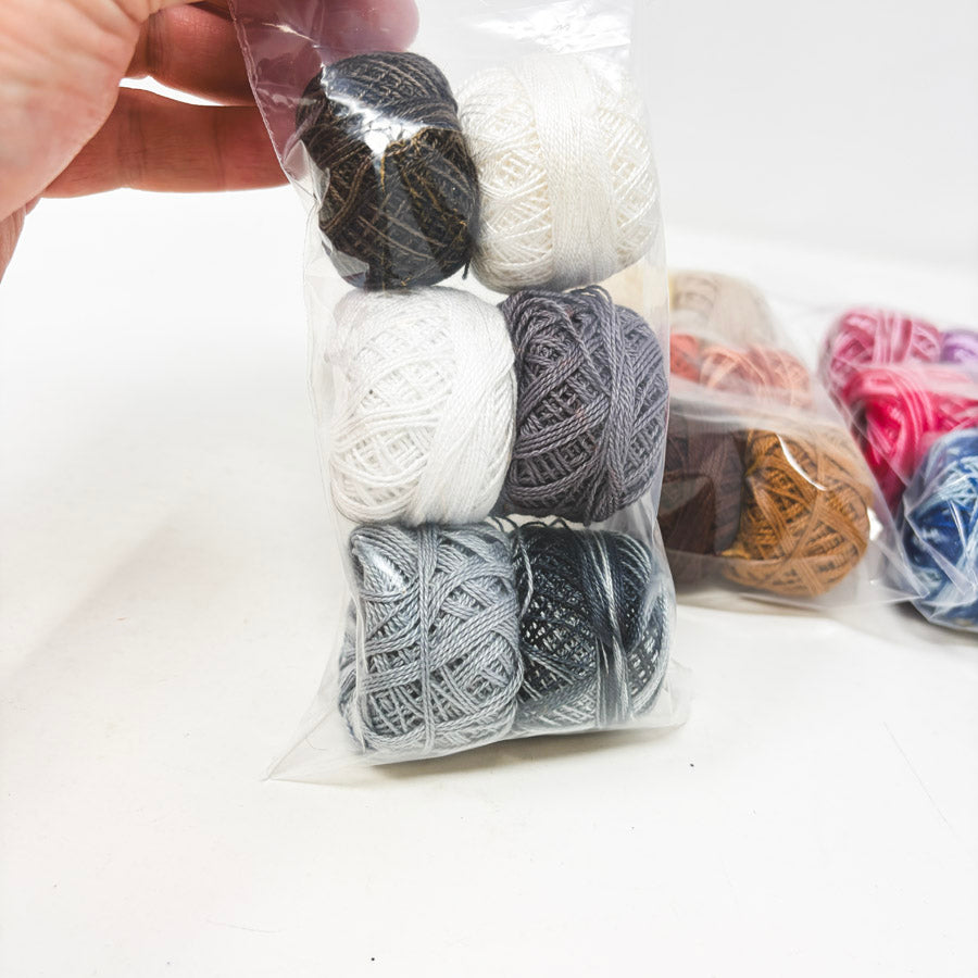 Assorted Six Packs of Pearl Cotton Embroidery Thread