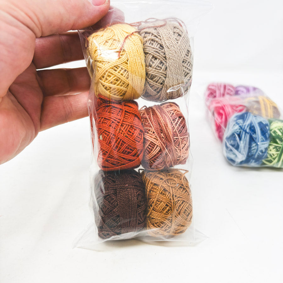 Assorted Six Packs of Pearl Cotton Embroidery Thread