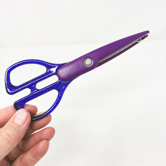 Purple Sparkle Scallop Edge Scissors