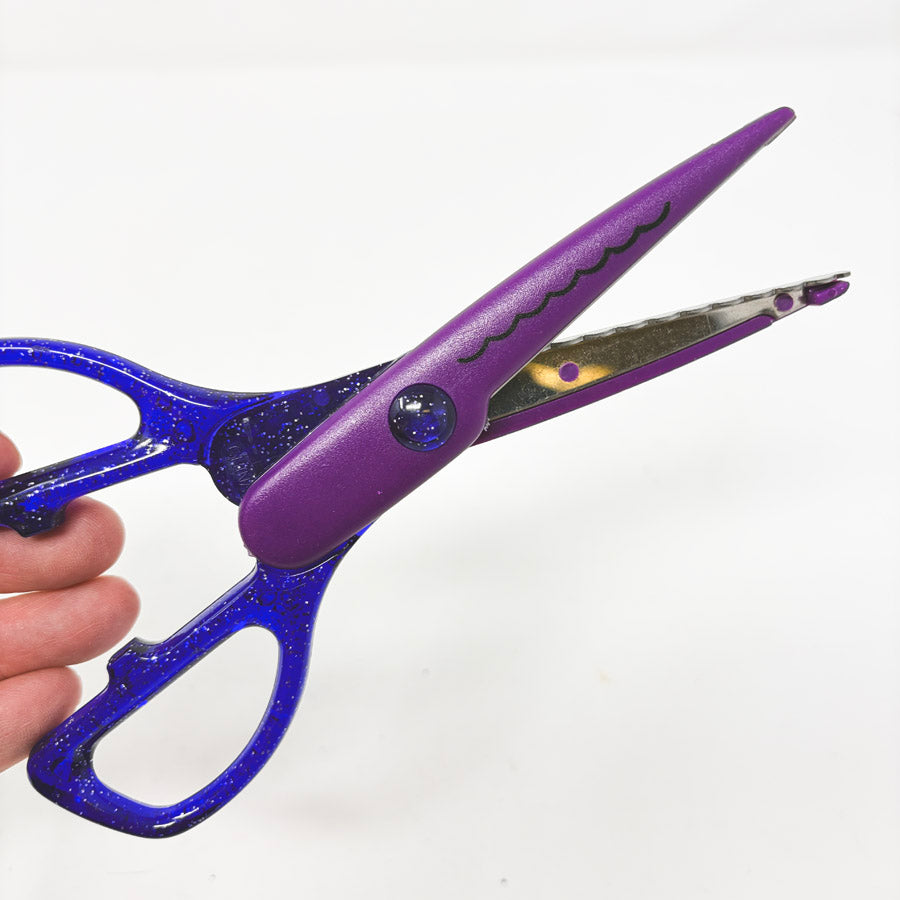 Purple Sparkle Scallop Edge Scissors