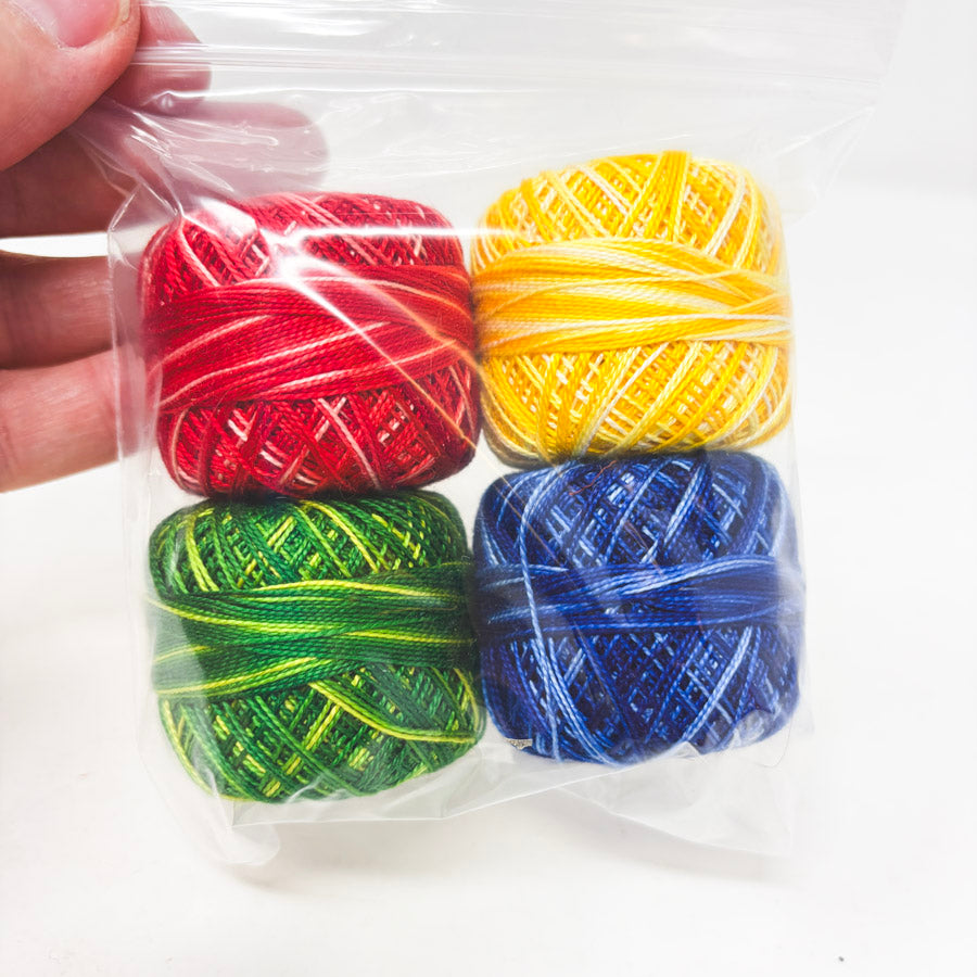 Assorted Four Packs of Pearl Cotton Embroidery Thread