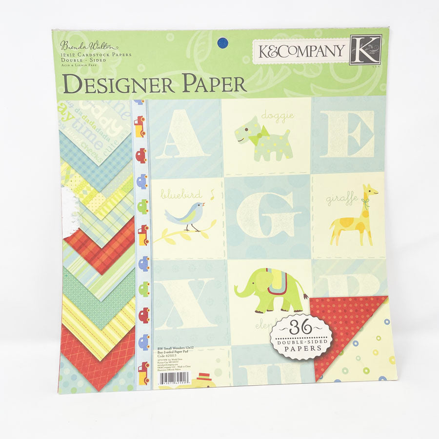 K&Company- BW Small Wonders 12"x12" Paper