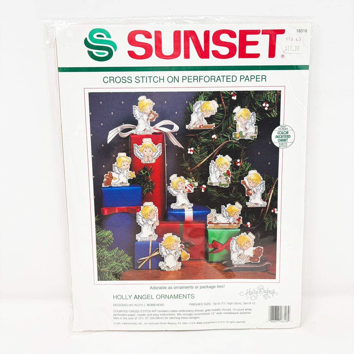 Holly Angel Ornaments #18318 – Vintage Sunset Cross Stitch Kit