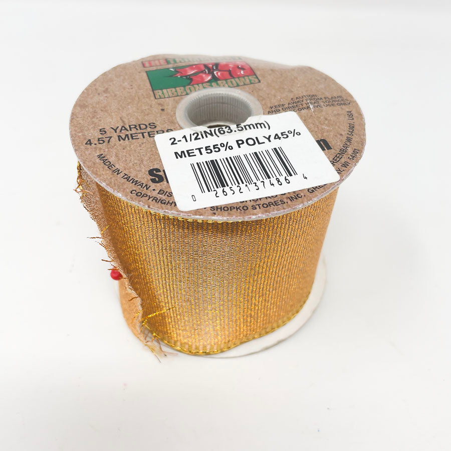 Coppery Gold Mesh Ribbon