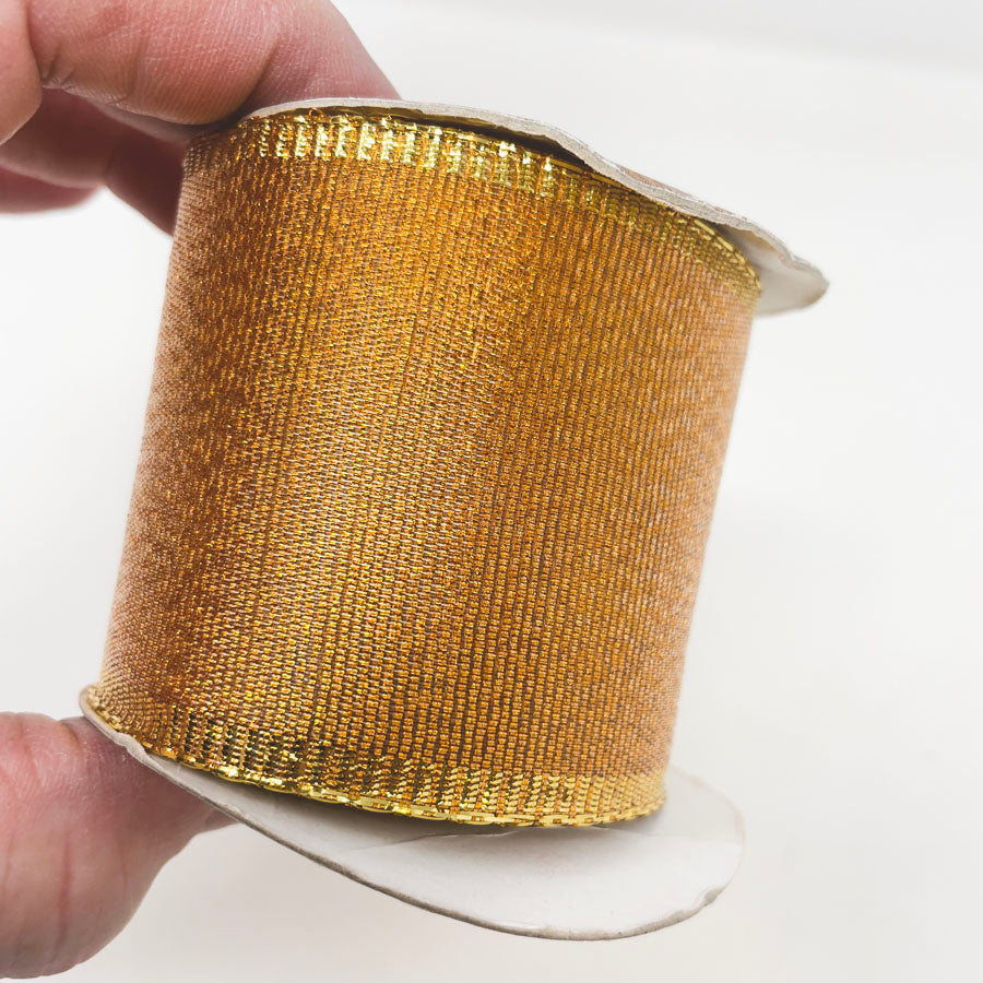 Coppery Gold Mesh Ribbon