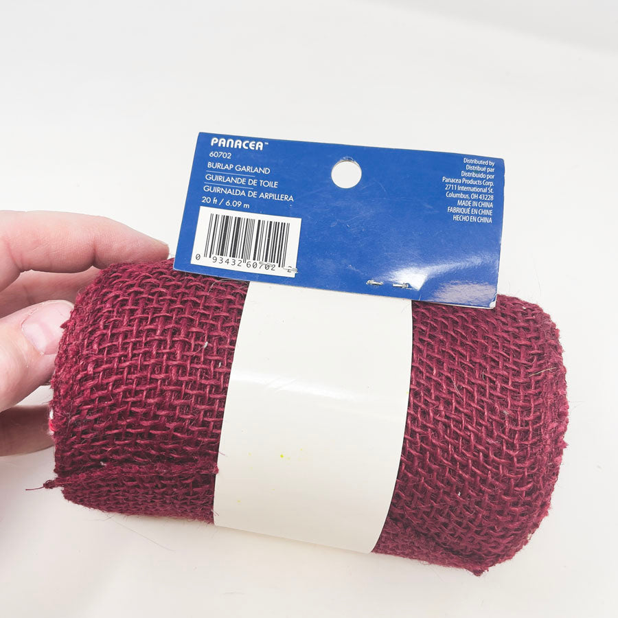 Burgundy Burlap Ribbon