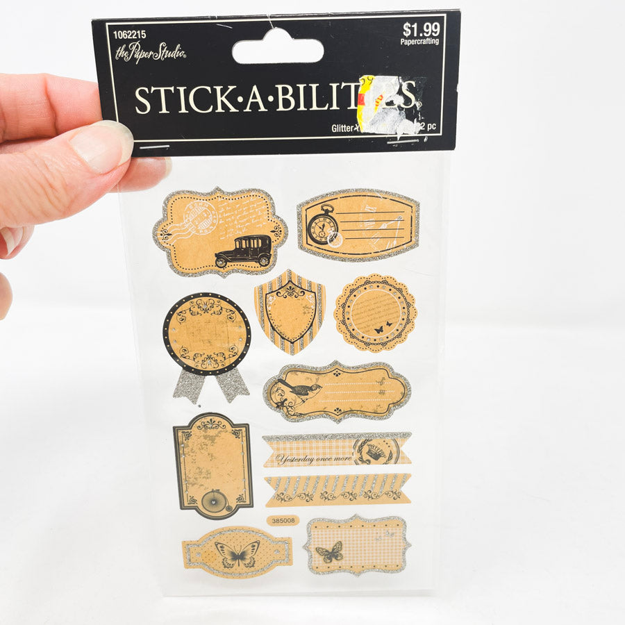 The Paper Suite Stick-A-Bilities w Glitter Embellishments