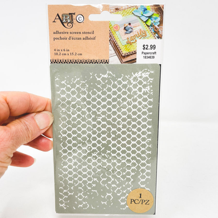 Art C Grey Adhesive Screen Stencil 4"x6"