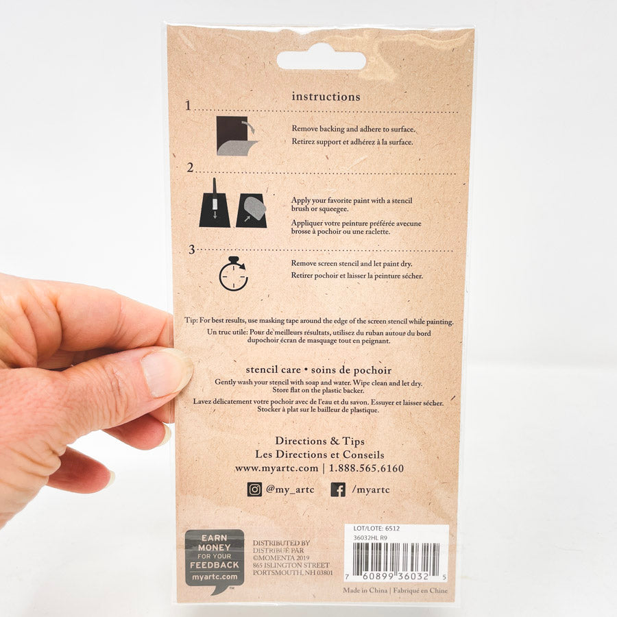 Art C Grey Adhesive Screen Stencil 4"x6"