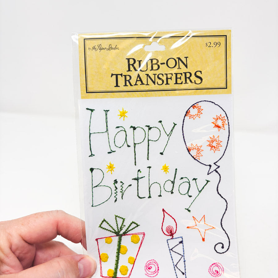 Paper Studio Rub-On Transfers – Happy Birthday