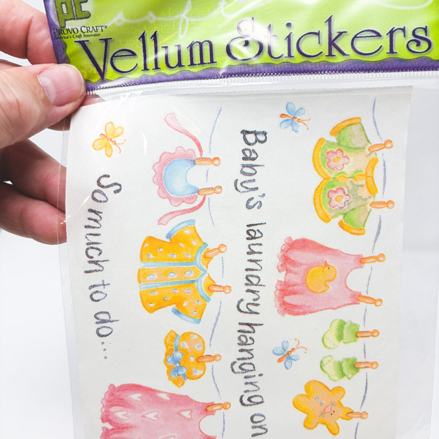 Provo Craft Vellum Baby Laundry Sticker Sheet
