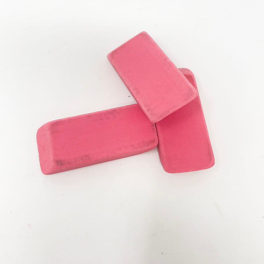 Three Pink Erasers