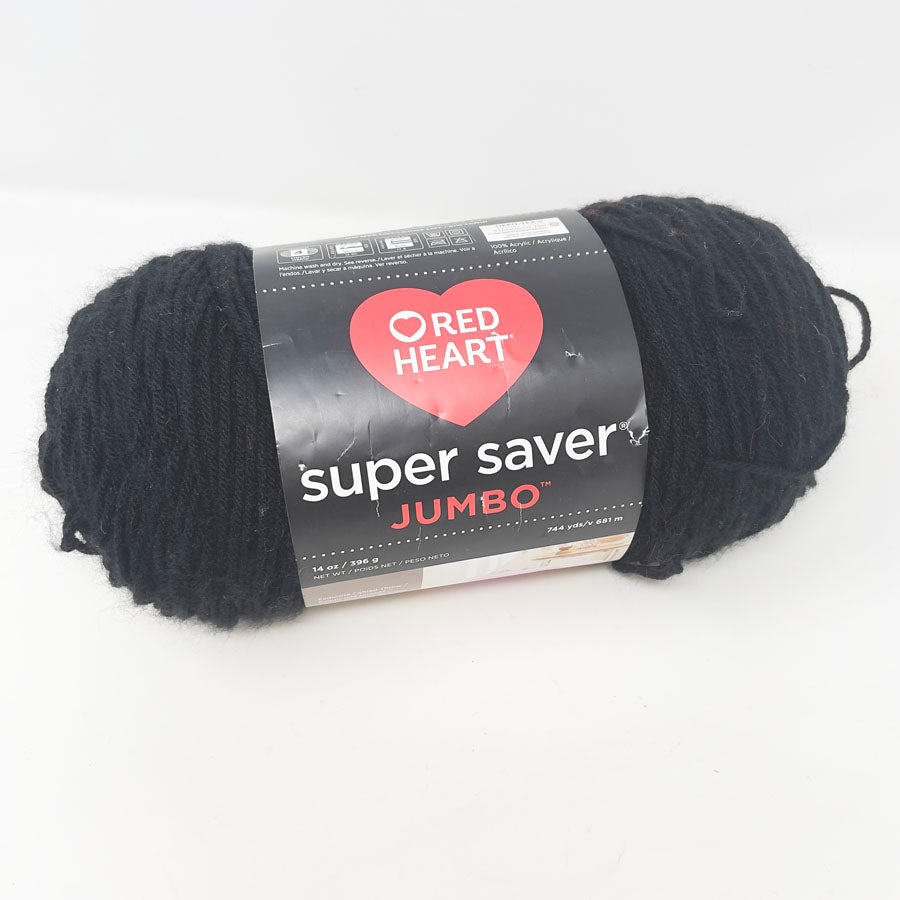 Red Heart Super Saver Jumbo Black Yarn