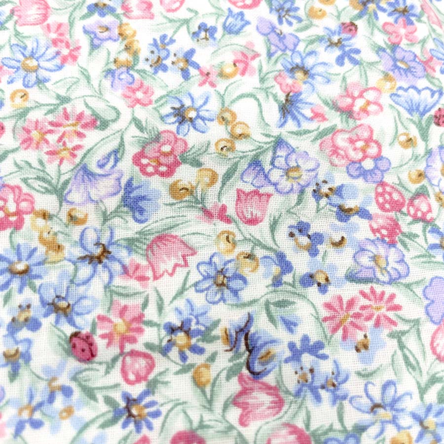 Flowers/Ladybugs Printed Cotton Fabric