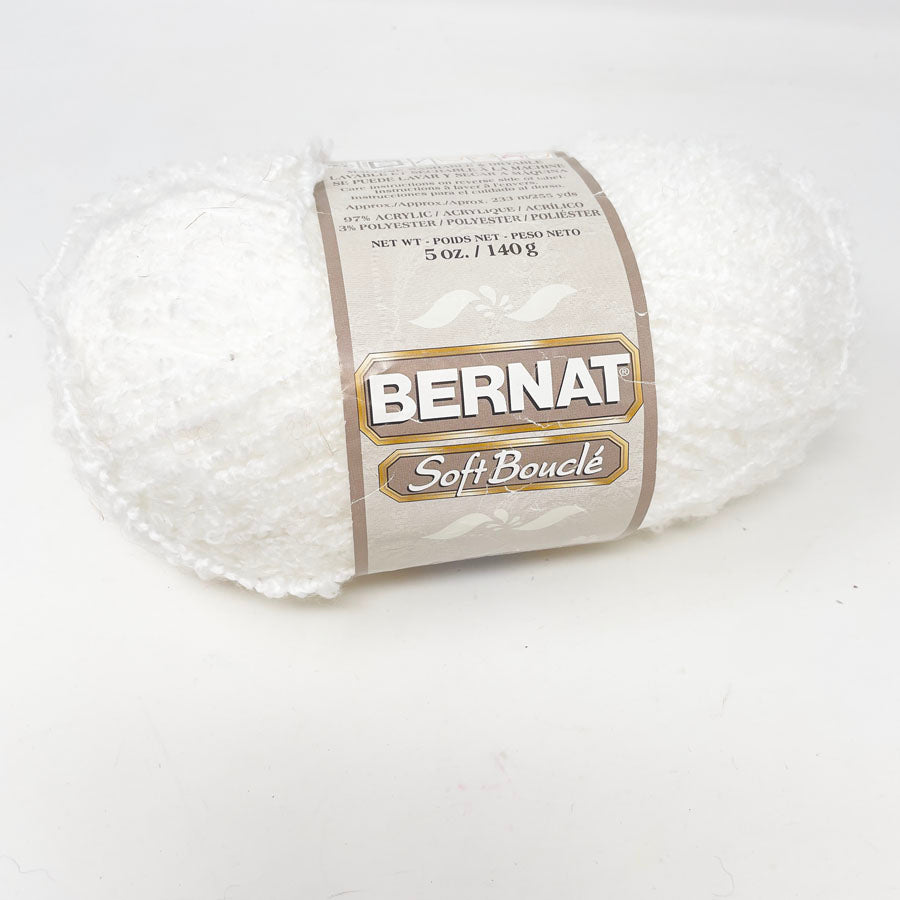 White - Bernat Soft Boucle Yarn