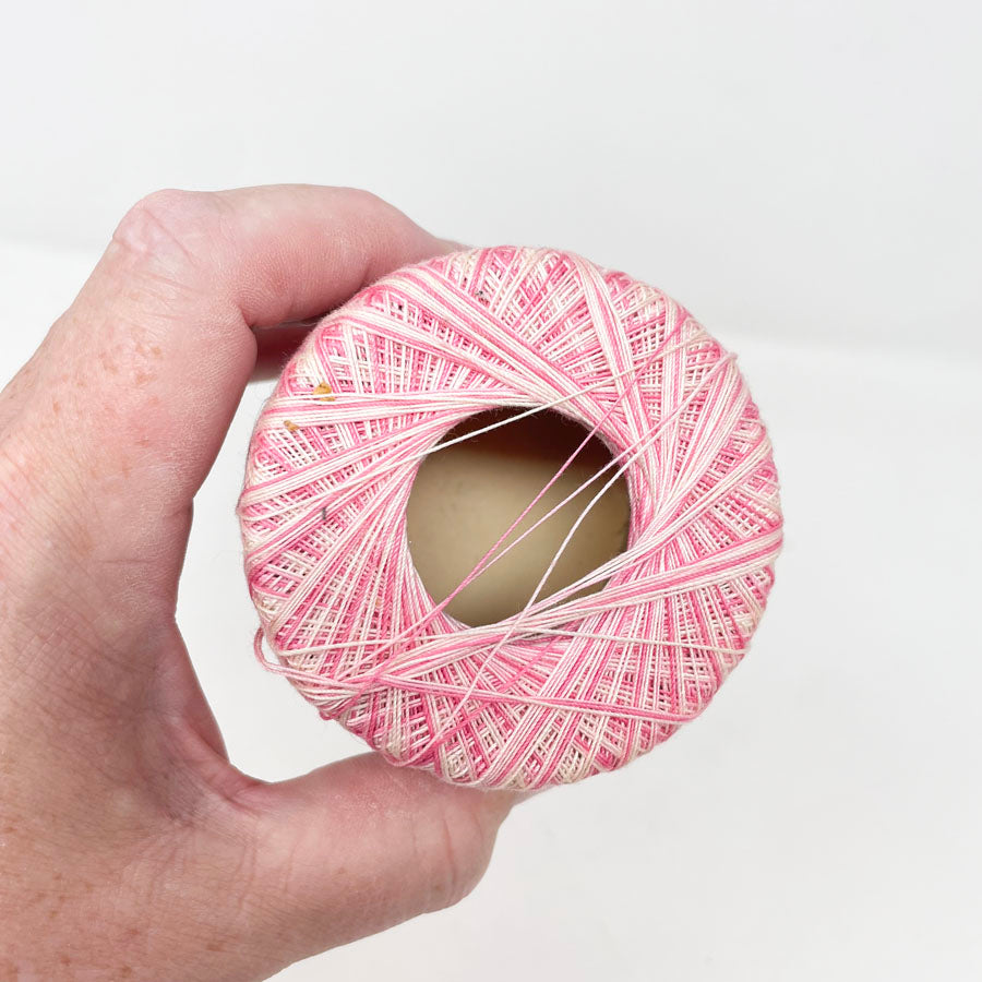 Clark's Big Ball Crochet Thread - Pink/White