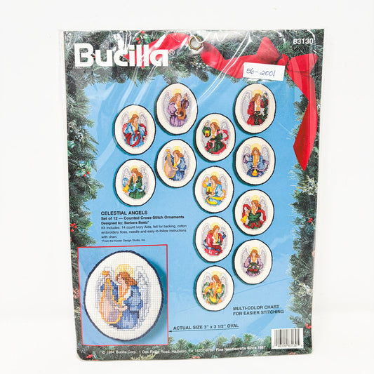Celestial Angels #83130 – Vintage Bucilla Counted Cross Stitch Kit