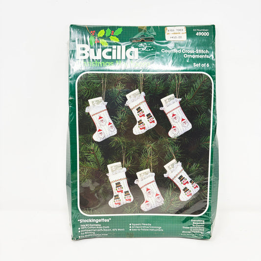 Stockingettes #49000 – Vintage Bucilla Counted Cross Stitch Kit