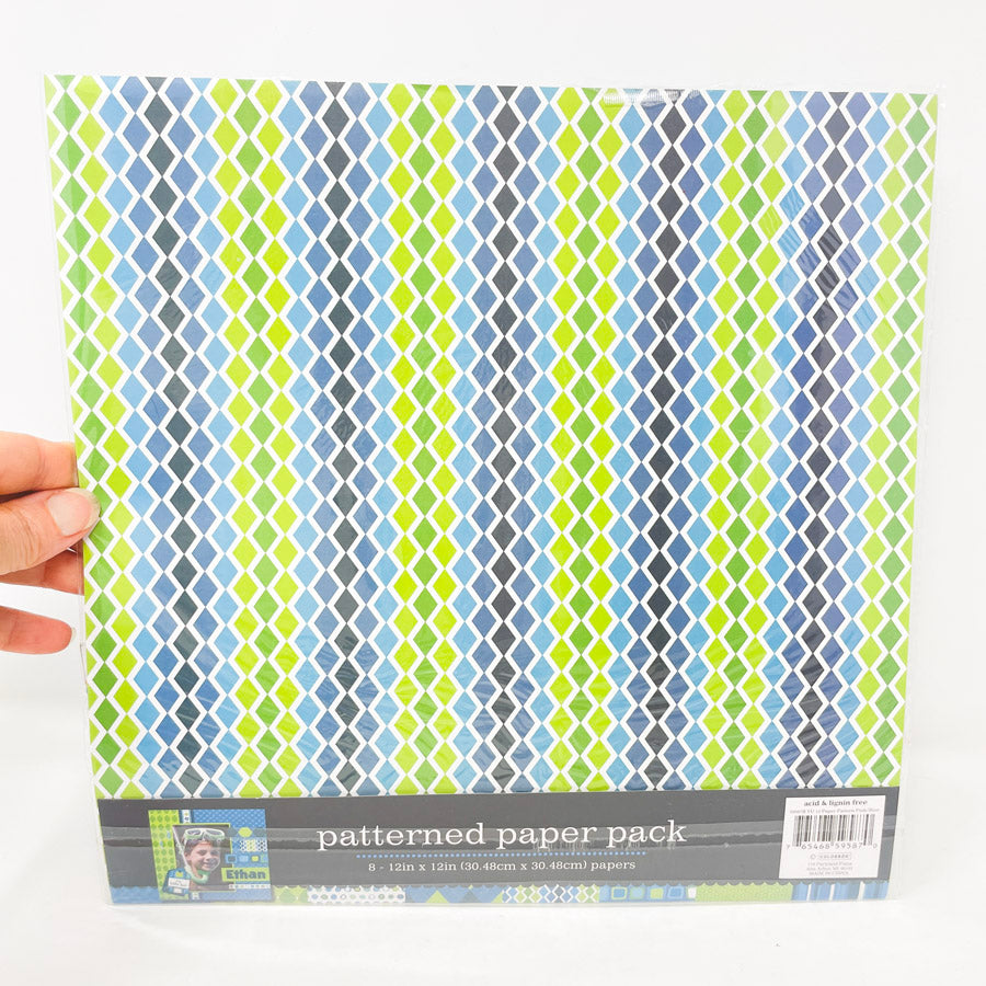 Colorbok Patterned 12x12 Paper Pack Blue/Green