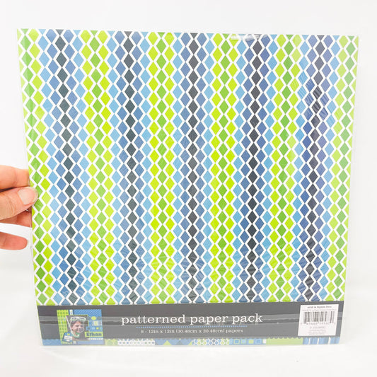 Colorbok Patterned 12x12 Paper Pack Blue/Green