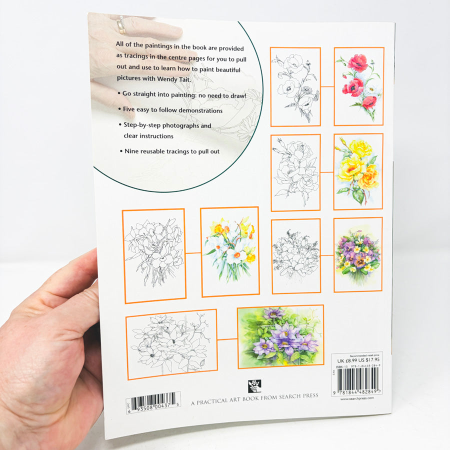 Ready to Paint Watercolour Flowers Book by Wendy Tait