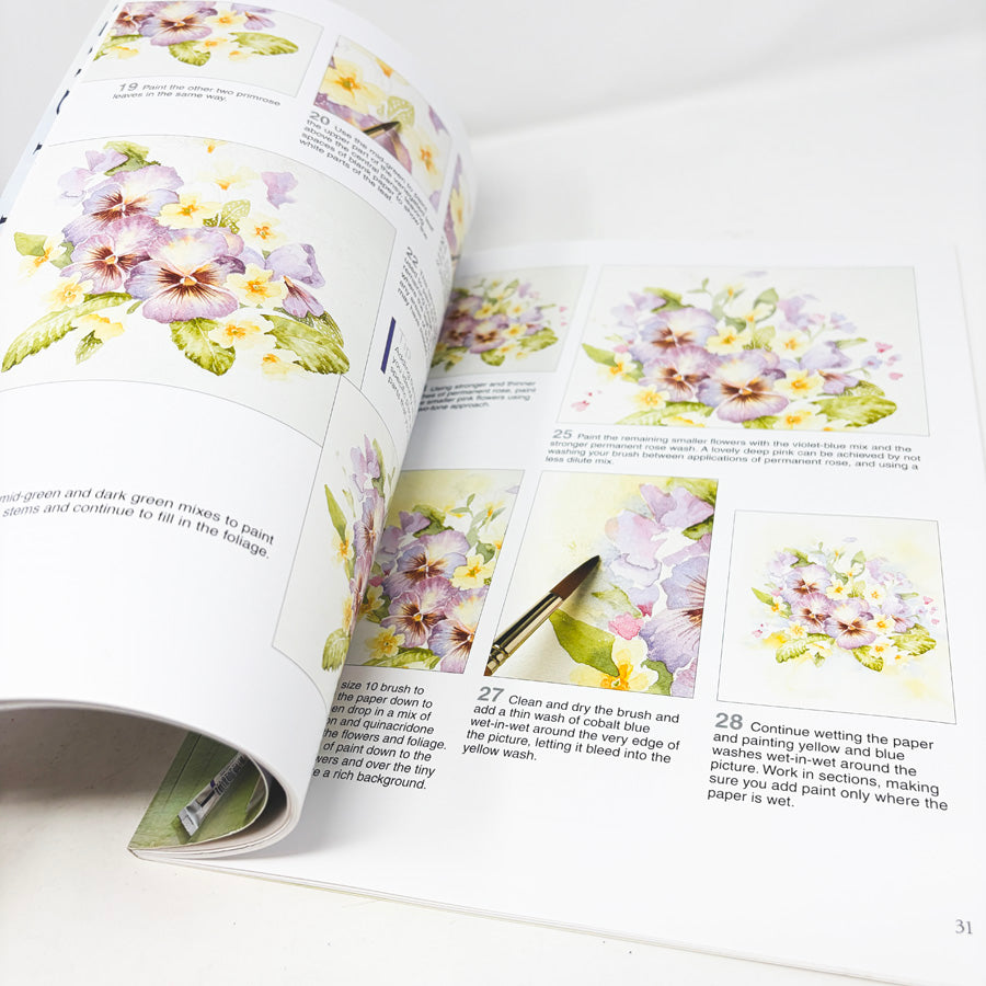 Ready to Paint Watercolour Flowers Book by Wendy Tait
